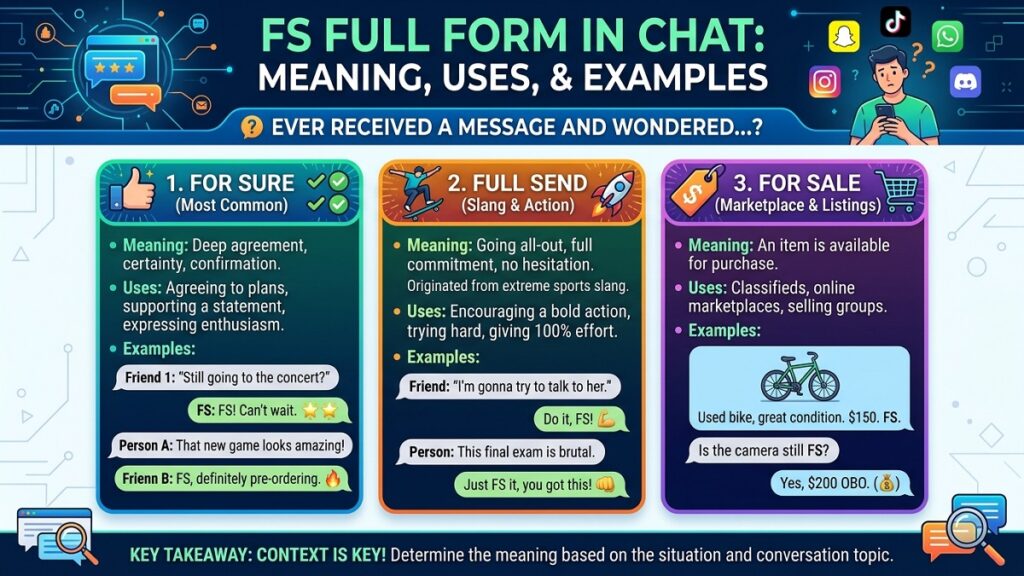 FS Full Form in Chat Meaning, Uses, and Examples