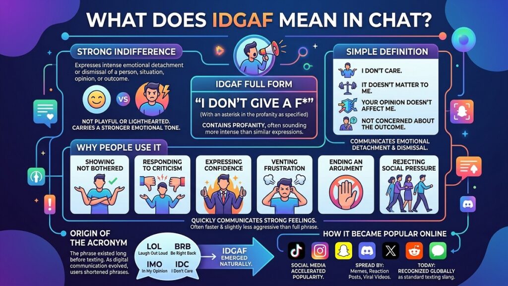 IDGAF Meaning in Chat Definition, Examples & How to Use It
