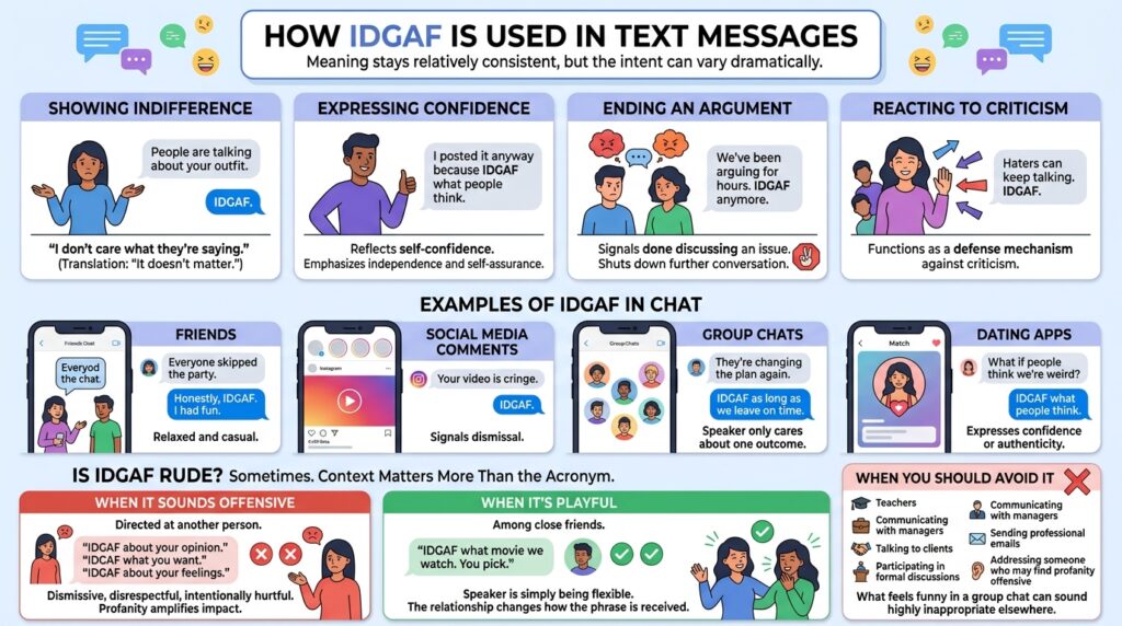 IDGAF vs Other Common Chat Slang