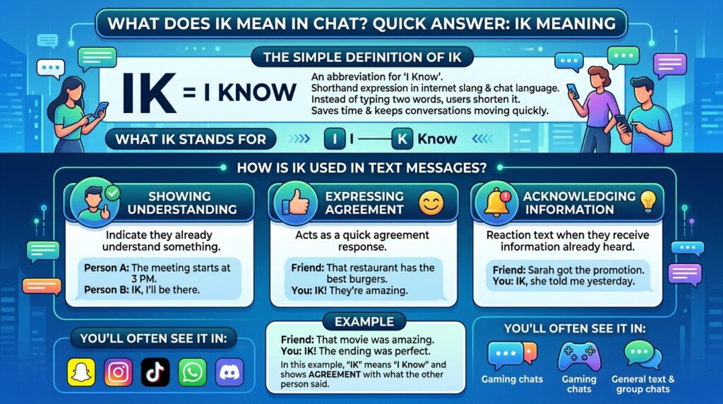 Quick Answer: IK Meaning in Chat
