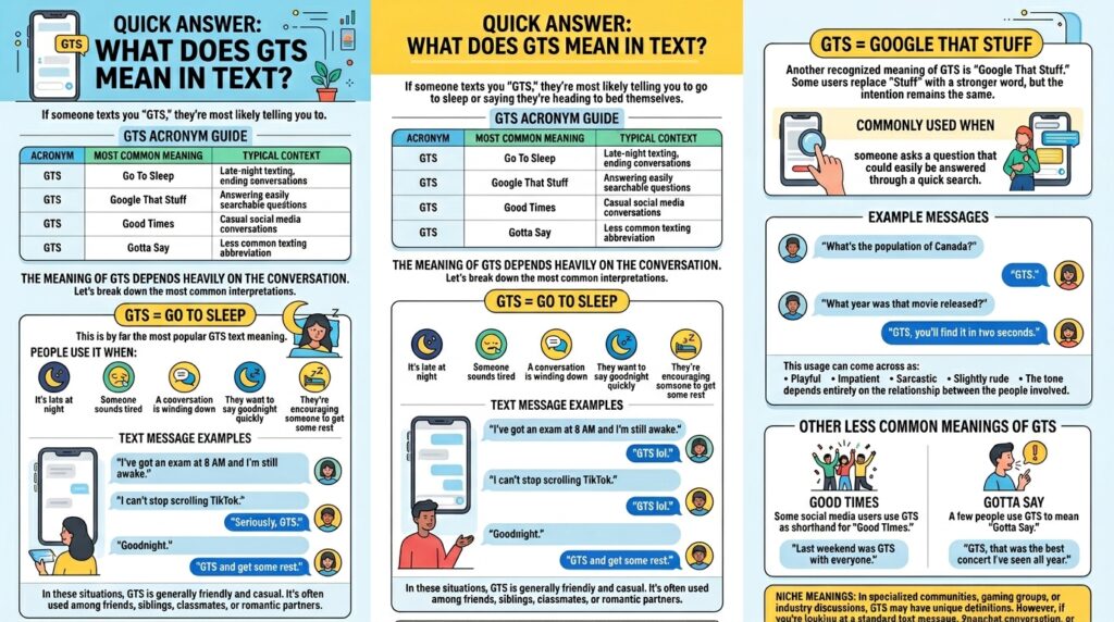 Quick Answer: What Does GTS Mean in Text? 