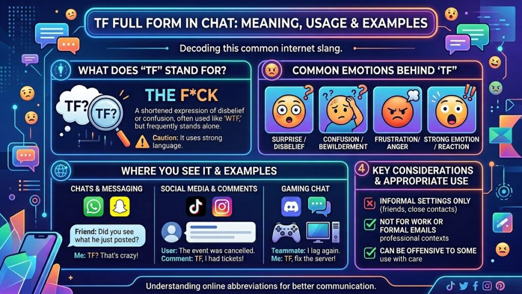 TF Full Form in Chat Meaning, Usage & Examples