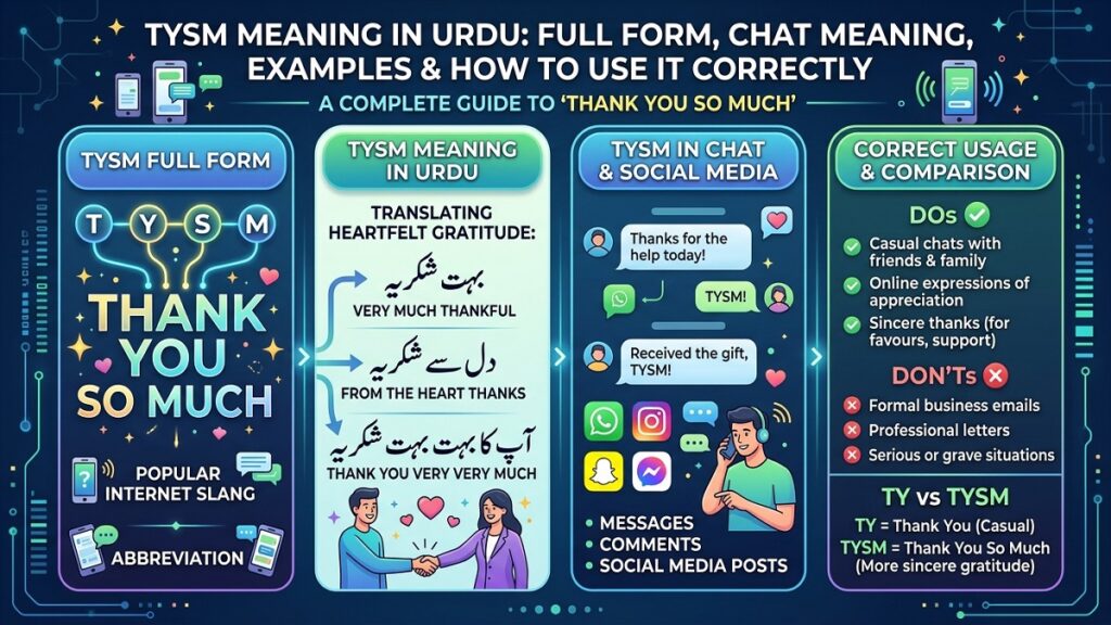 TYSM Meaning in Urdu Full Form, Meaning, Examples & How to Use It Correctly