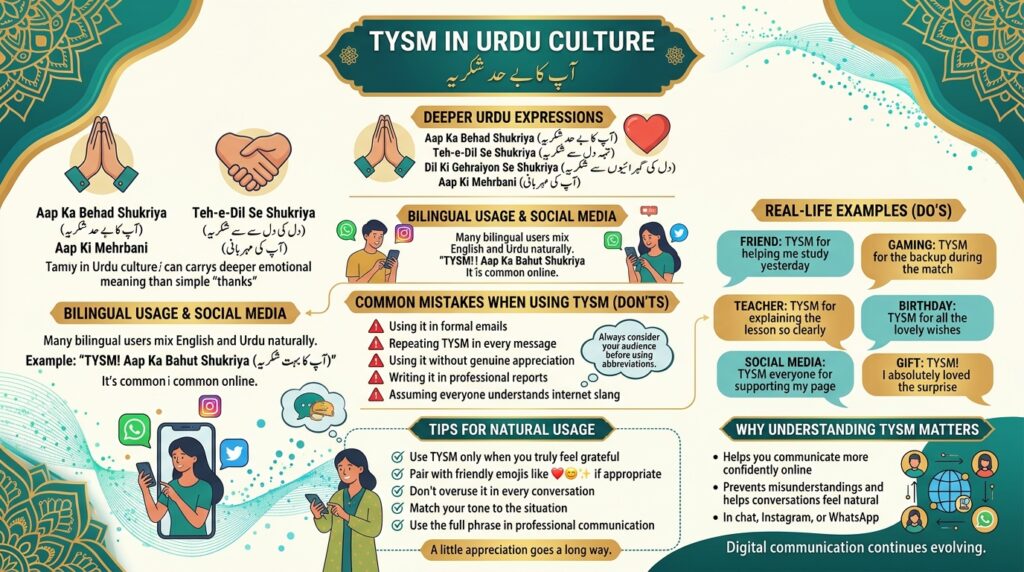 TYSM Meaning in Urdu Full Form, Meaning, Examples & How to Use It Correctly 3