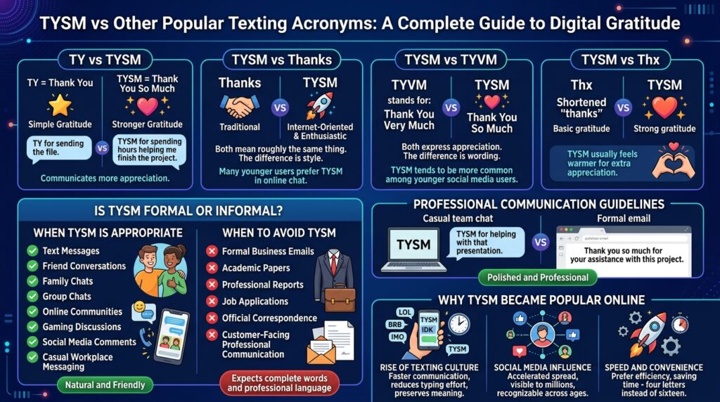TYSM vs Other Popular Texting Acronyms