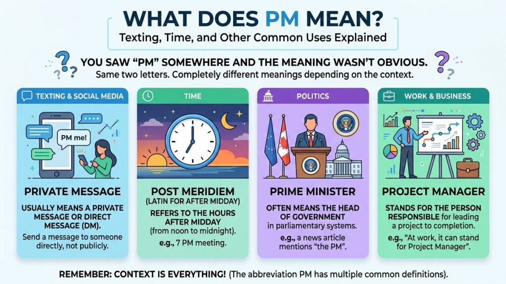 What Does PM Mean Texting, Time, and Other Common Uses Explained