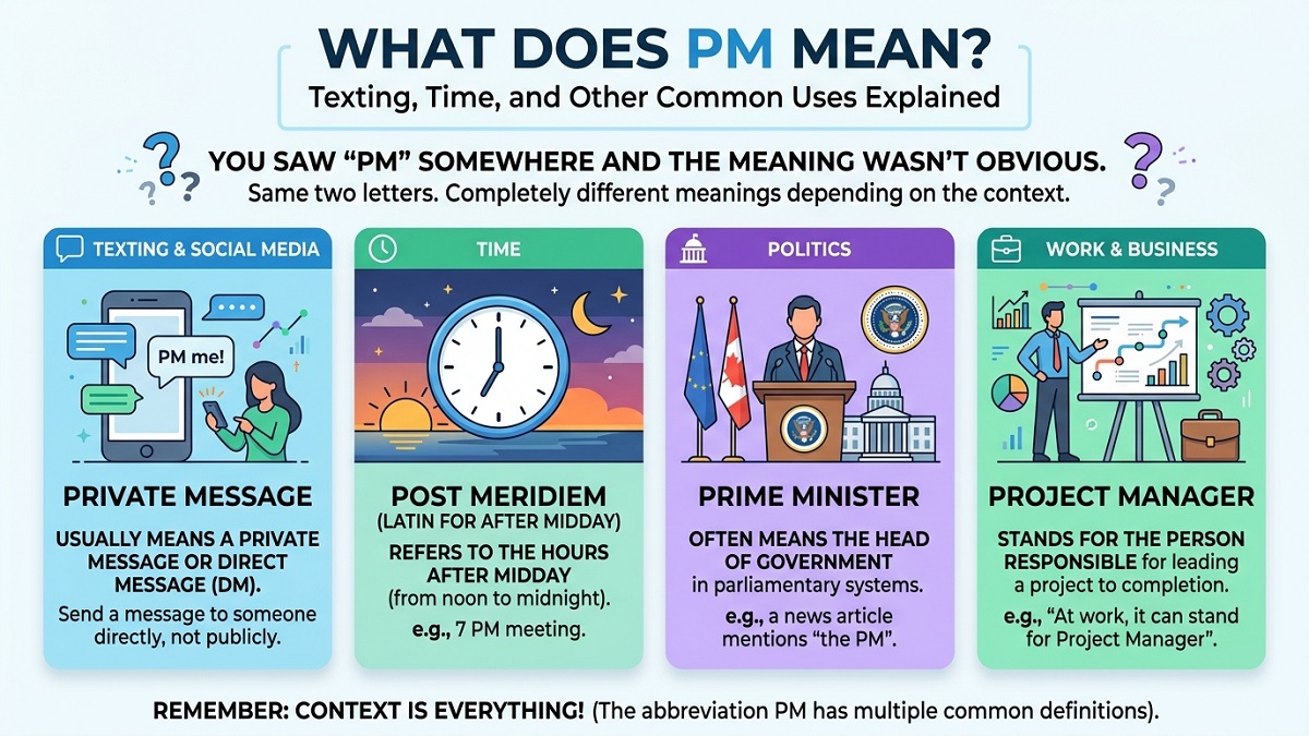 What Does PM Mean Texting, Time, and Other Common Uses Explained