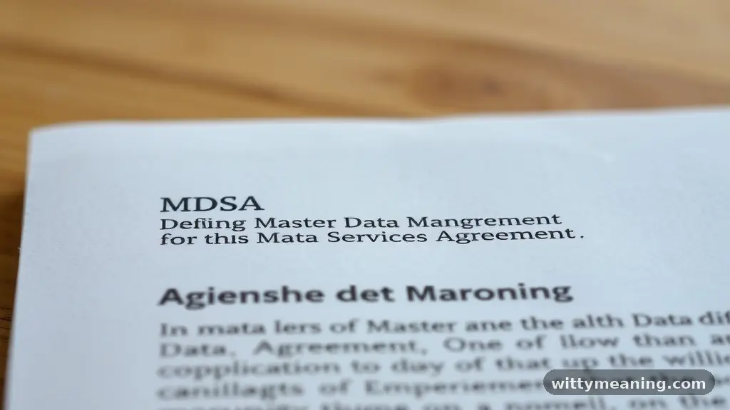 Defining the Master Data Services Agreement - mdsa meaning