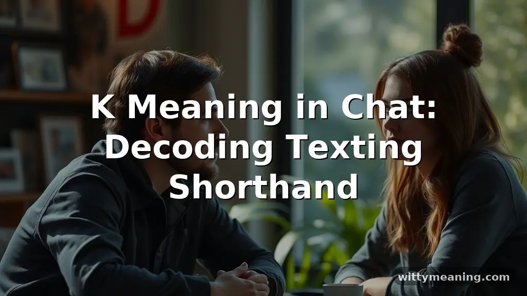 k meaning in chat