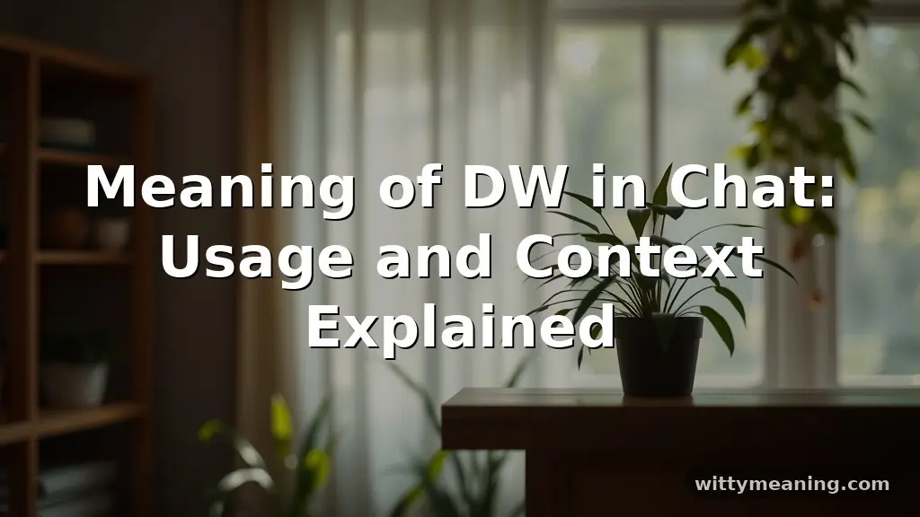meaning of dw in chat