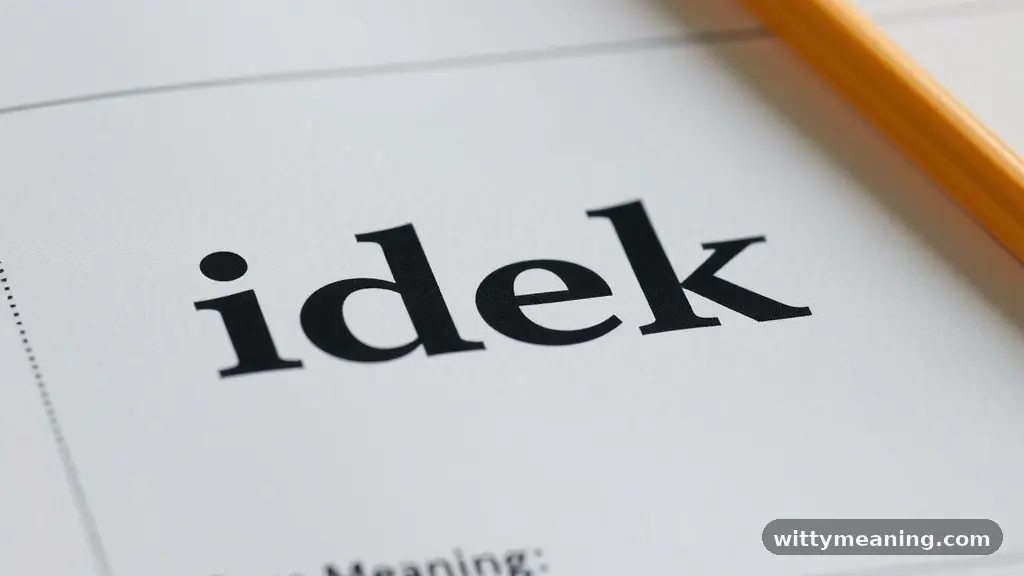 The Core Meaning of IDEK - what does idek mean in text