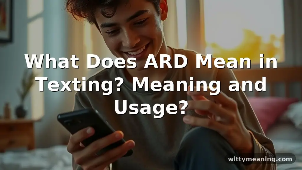 what does ard mean in texting