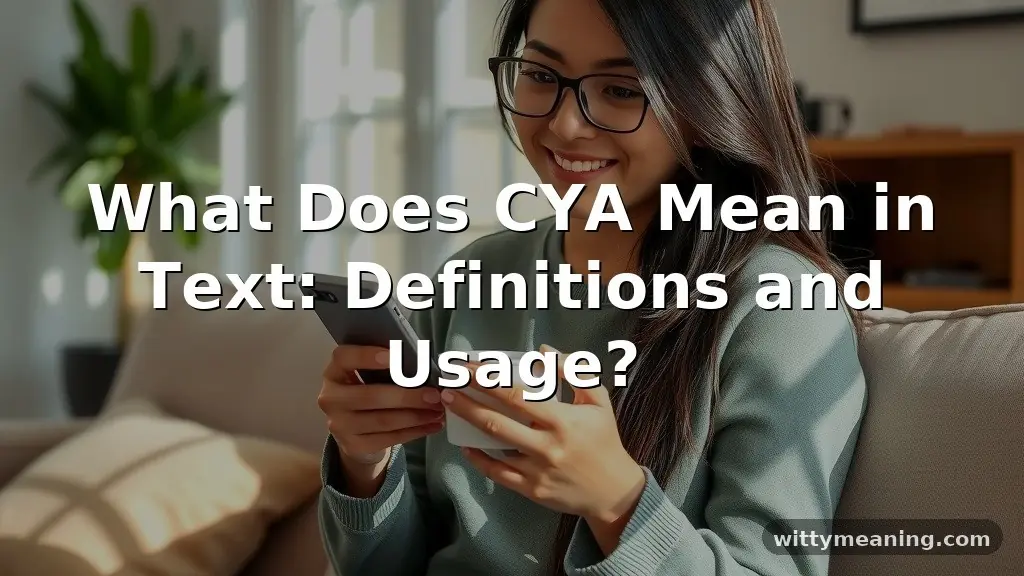 what does cya mean in text