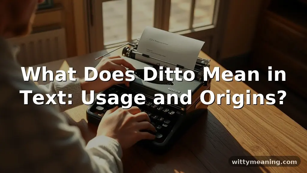 what does ditto mean in text