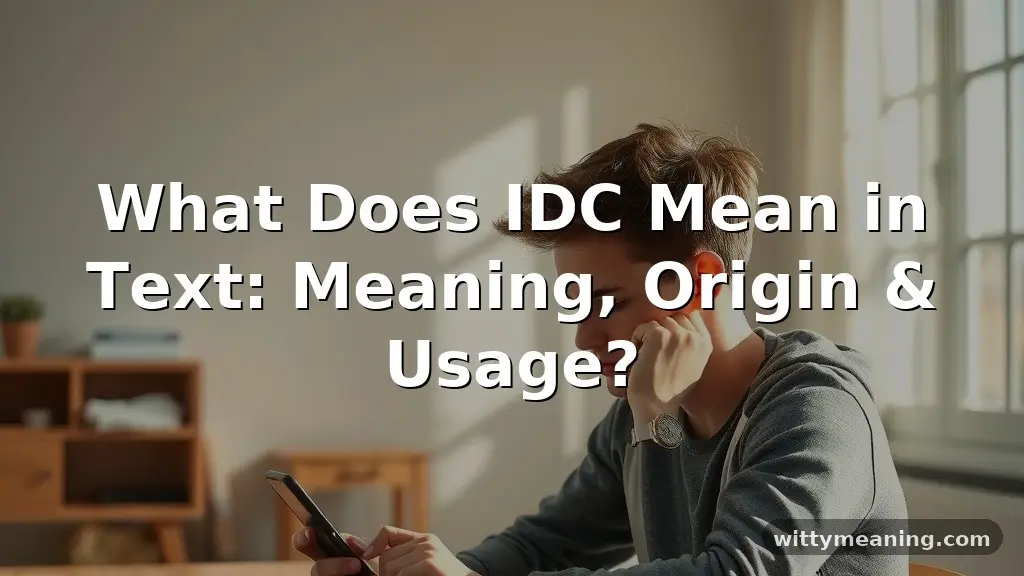 what does idc mean in text