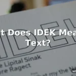 what does idek mean in text