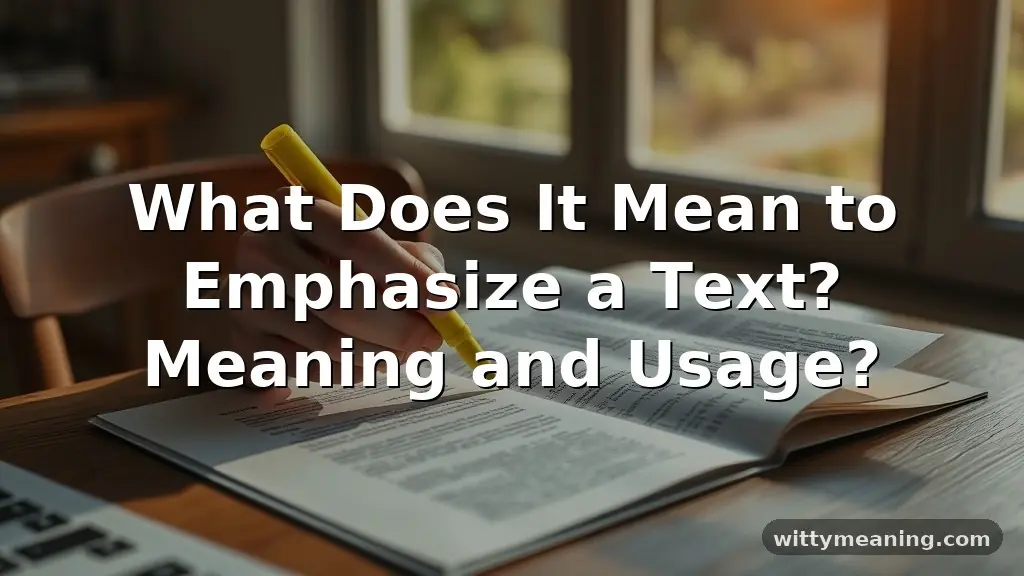 what does it mean to emphasize a text