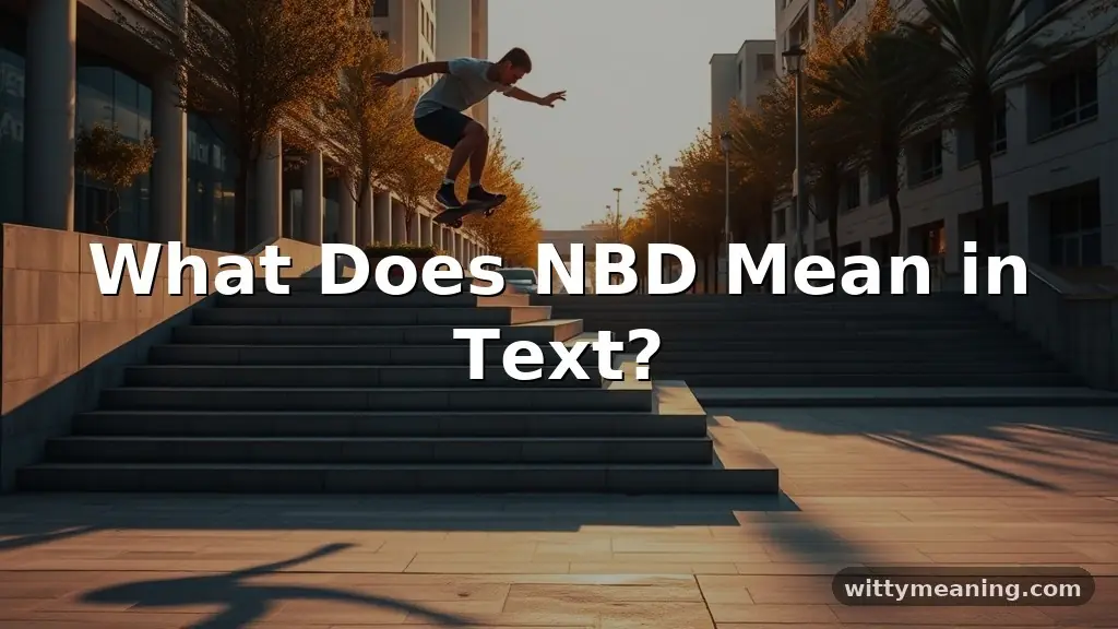 what does nbd mean in text