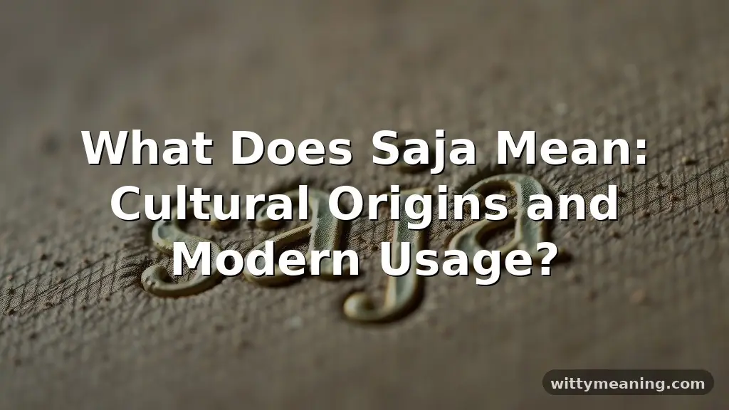 what does saja mean