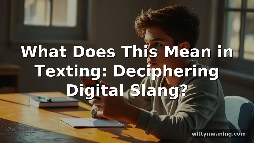 what does this mean in texting