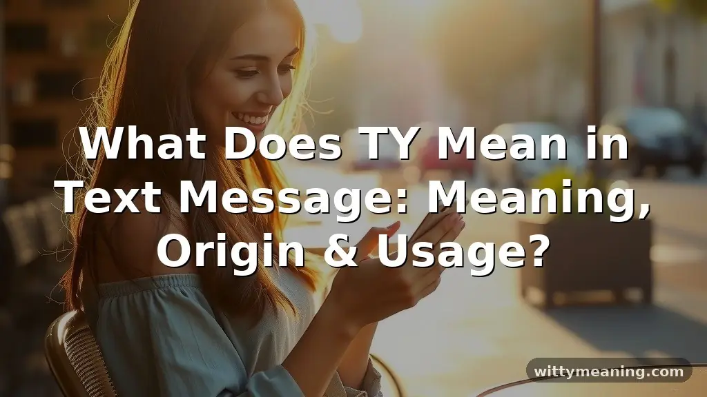 what does ty mean in text message