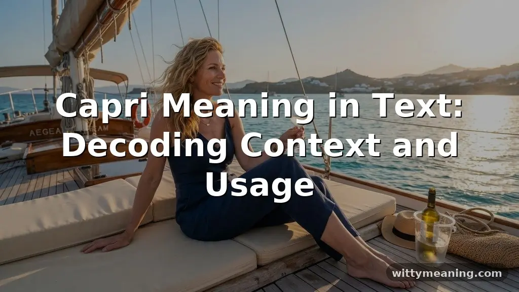 capri meaning in text