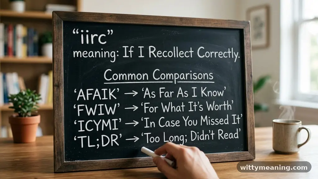 Common Variations and Comparisons - iirc meaning