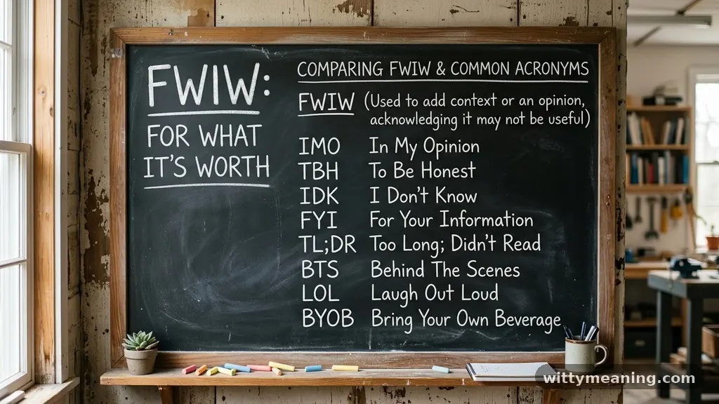 Comparing FWIW to Other Common Acronyms - fwiw meaning