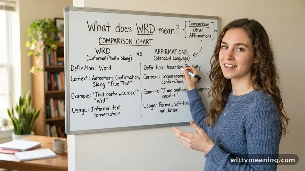 Comparison with Other Affirmations - what does wrd mean in text