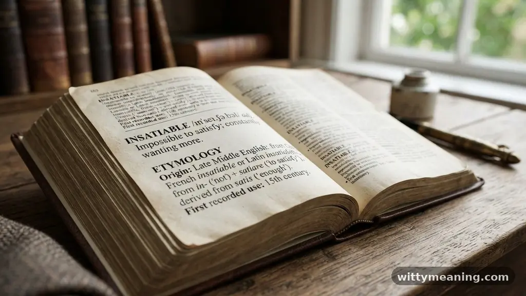 Etymology and Linguistic Roots of the Term - insatiable meaning