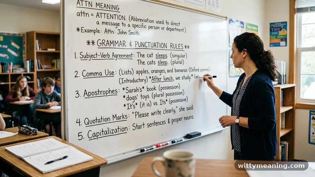 Grammar and Punctuation Rules - attn meaning