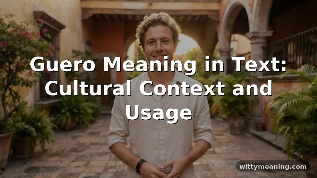 guero meaning in text