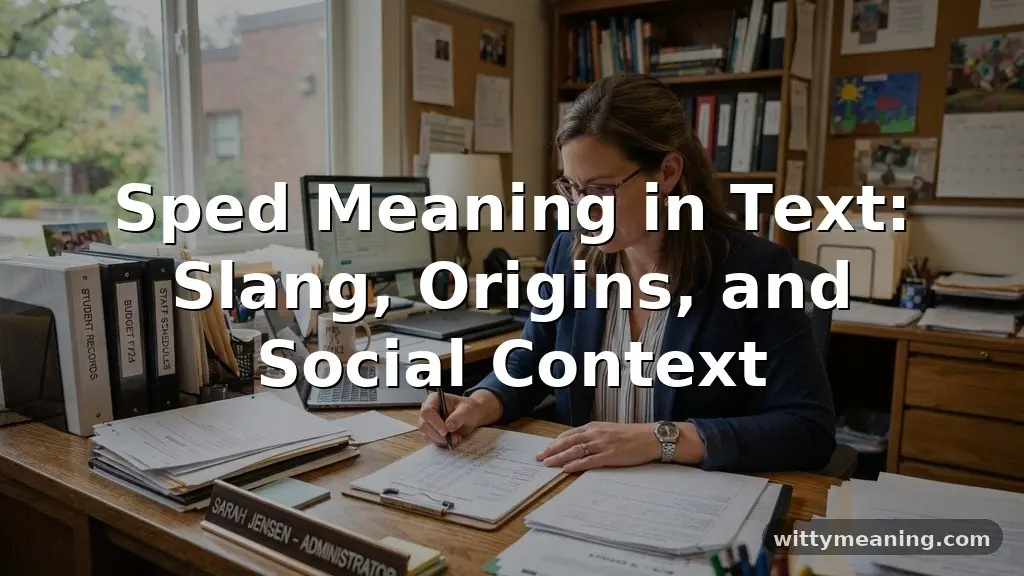 sped meaning in text