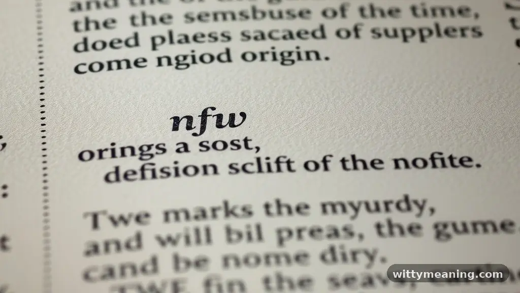 The Core Definition and Linguistic Origins - nfw meaning