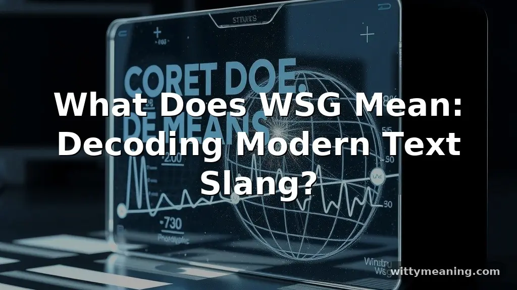 what does wsg mean
