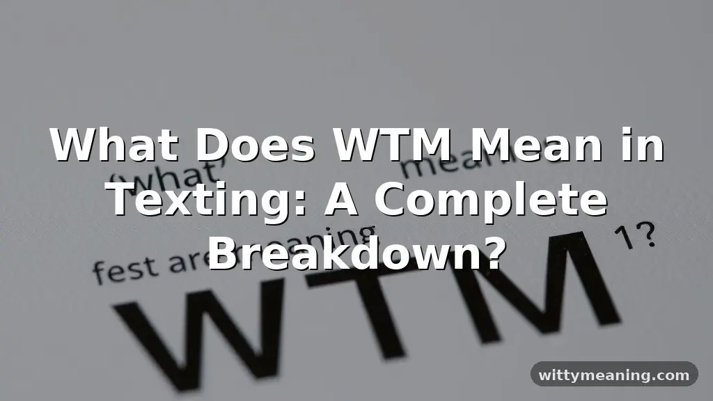 what does wtm mean in texting