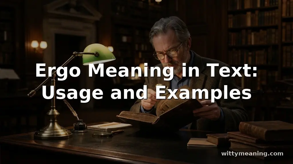 ergo meaning in text