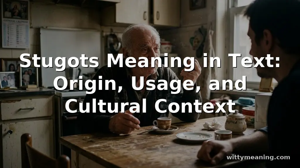 stugots meaning in text