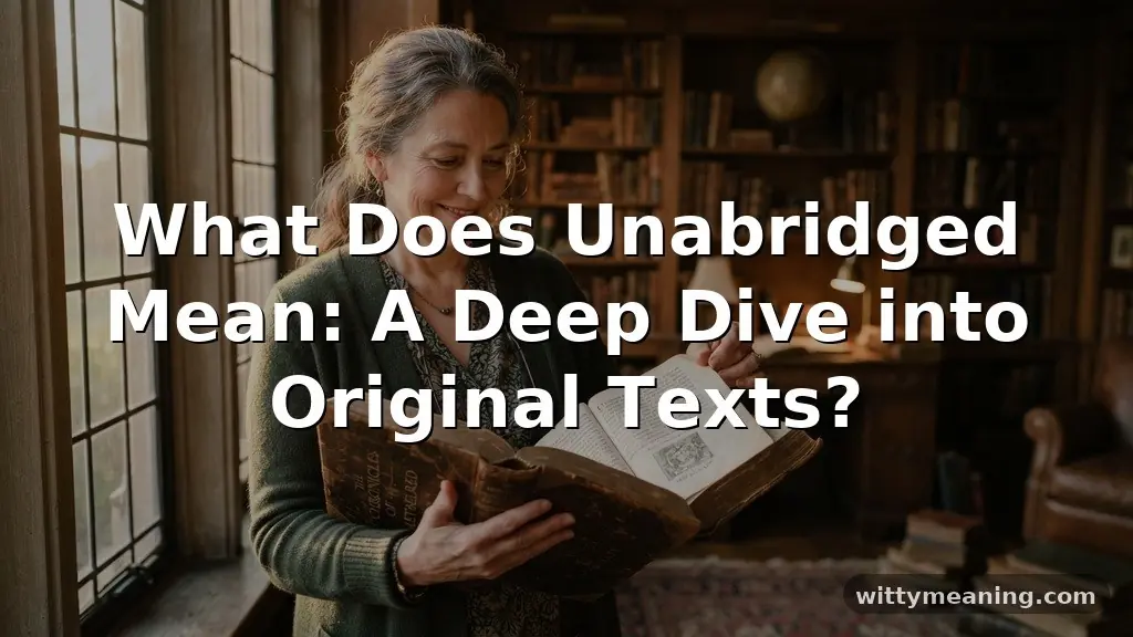 what does unabridged mean